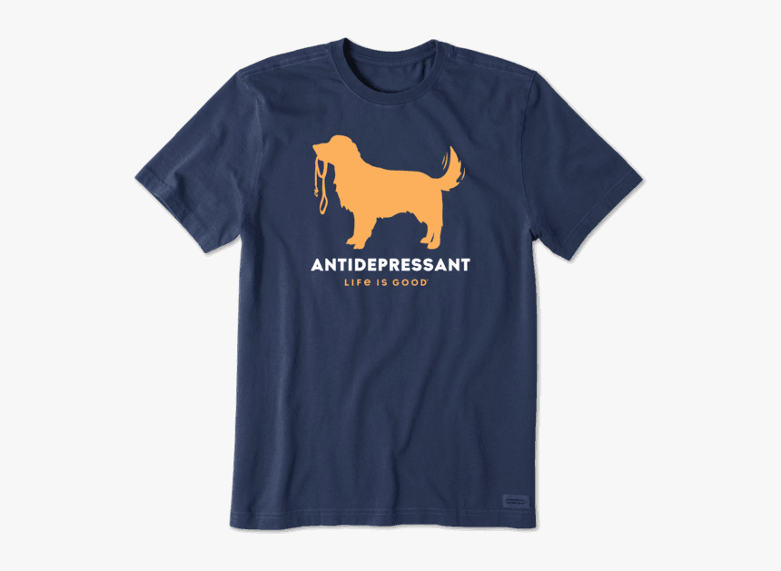 Men S Canine Antidepressant Crusher Tee - Life Is Good T Shirts Jake, HD Png Download