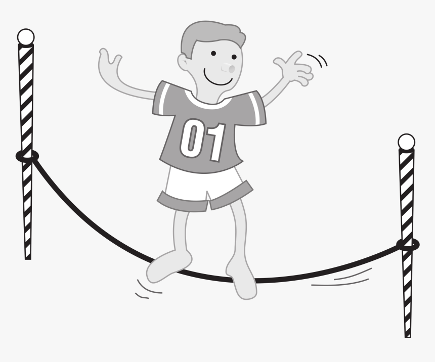 Jump Rope Drawing - Balancing Clipart Black And White, HD Png Download