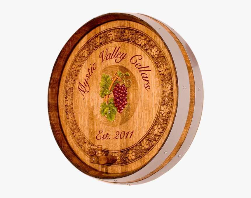 Grape On Wine Barrel Painting, HD Png Download