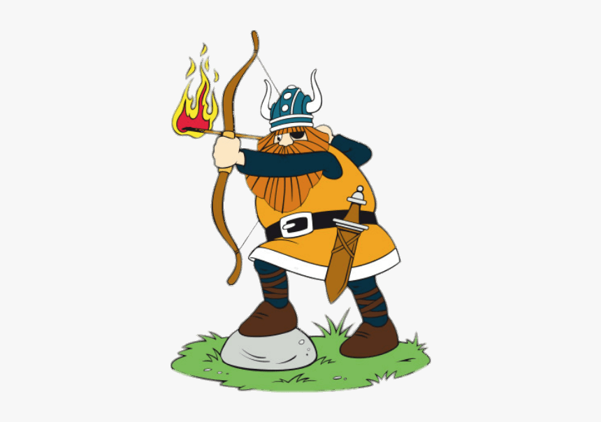 Halvar The Viking Aiming Flaming Arrow - Illustration, HD Png Download