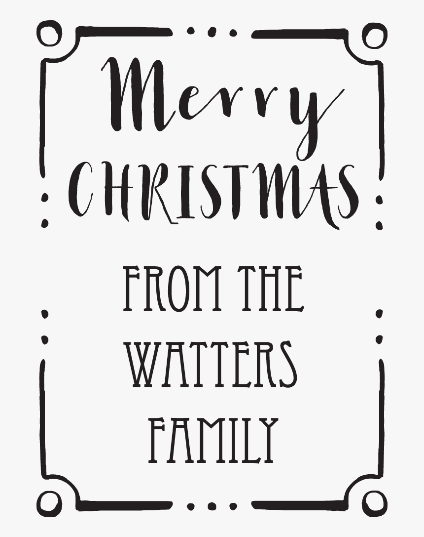 Merry Christmas Border Stamp - Calligraphy, HD Png Download