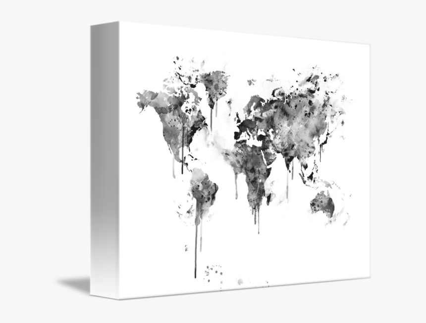 Transparent World Map Black And White Png - World Map, Png Download