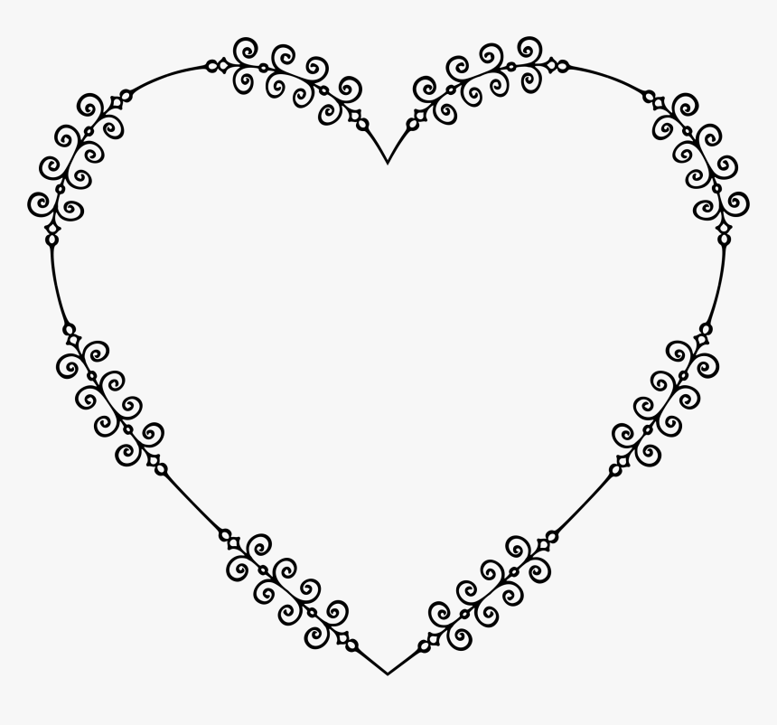 Flourish Heart Frame Clip Arts - Heart, HD Png Download