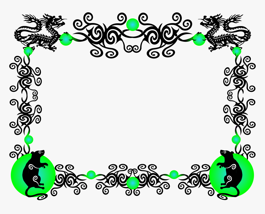 Rat Border Clip Arts - Chinese Dragon Border Png, Transparent Png