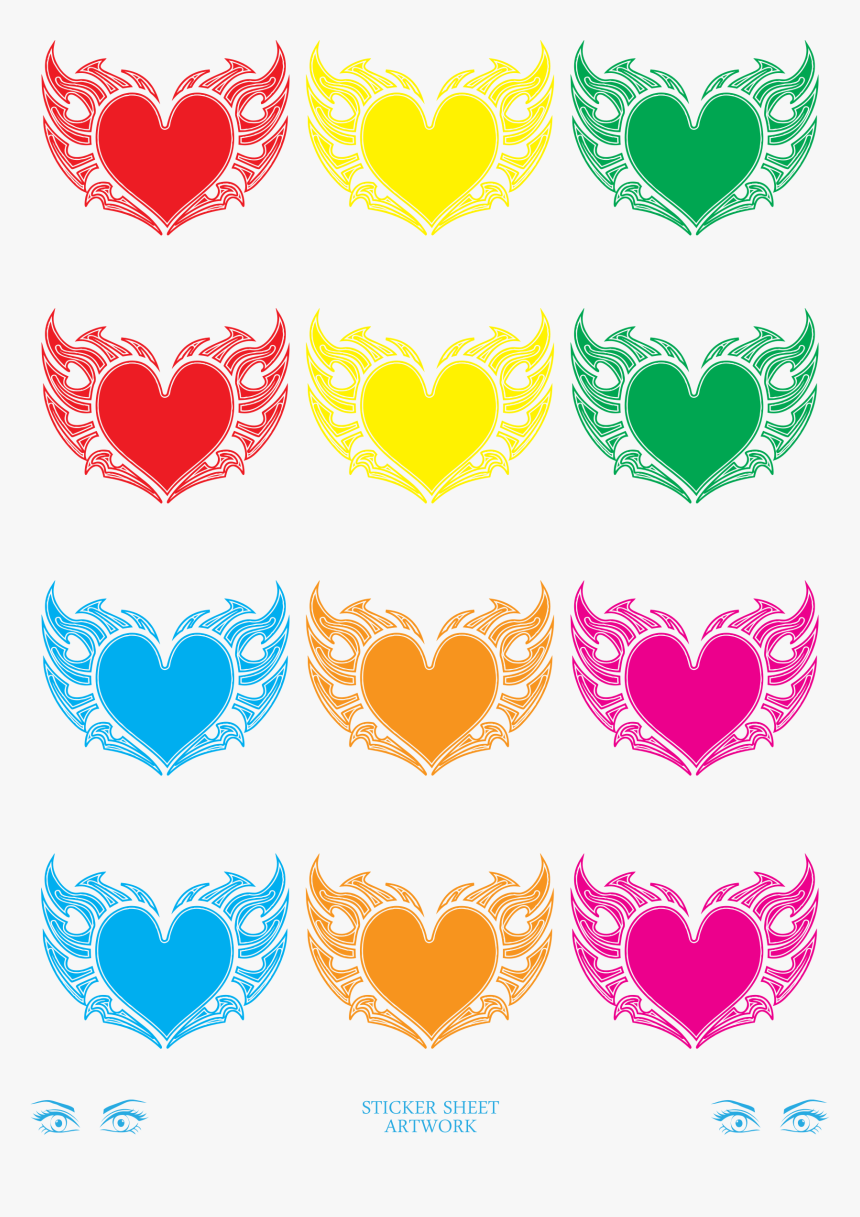 Flaming Heart Sticker Colour Clip Arts - Heart, HD Png Download