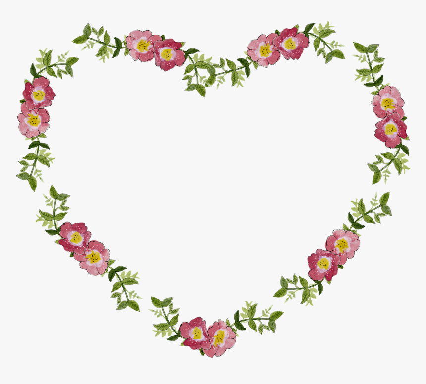 Floral Flower Frame Free Picture - Heart Of Flowers Png, Transparent Png