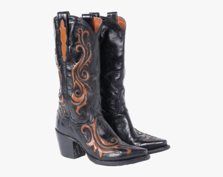 Black And Brown Vintage Cowboy Boots Clip Arts - Cowboy Boot, HD Png Download