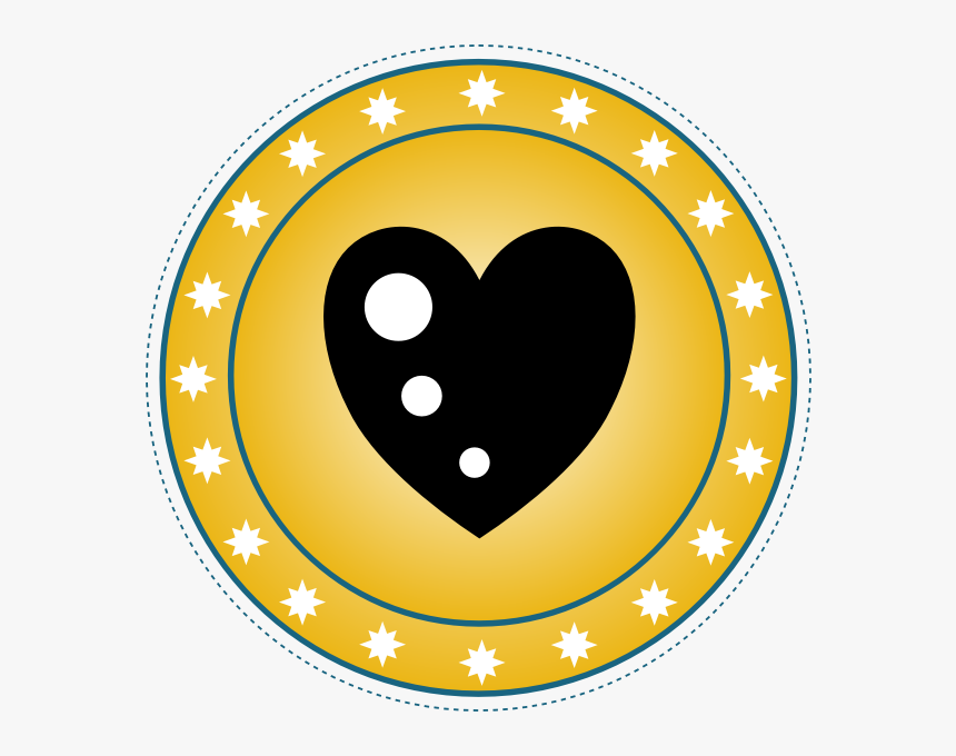 This Free Clip Arts Design Of Yellow Decorative Heart - Dragon Chip, HD Png Download
