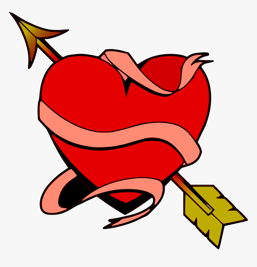 Corazon Flechado Png, Transparent Png