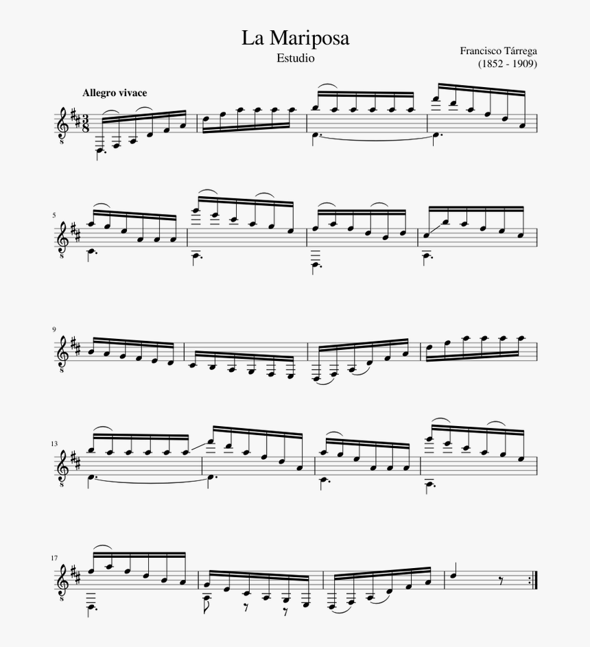 La Mariposa Free Sheet Music, HD Png Download