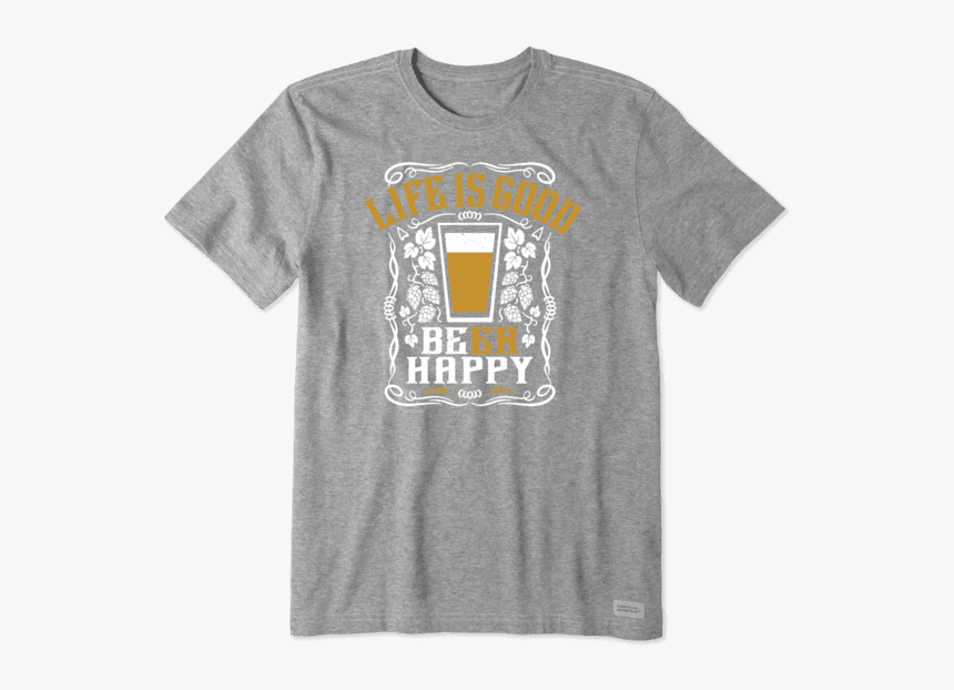 Men S Lig Beer Happy Crusher Tee - Life Is Good Jake Shirts, HD Png Download