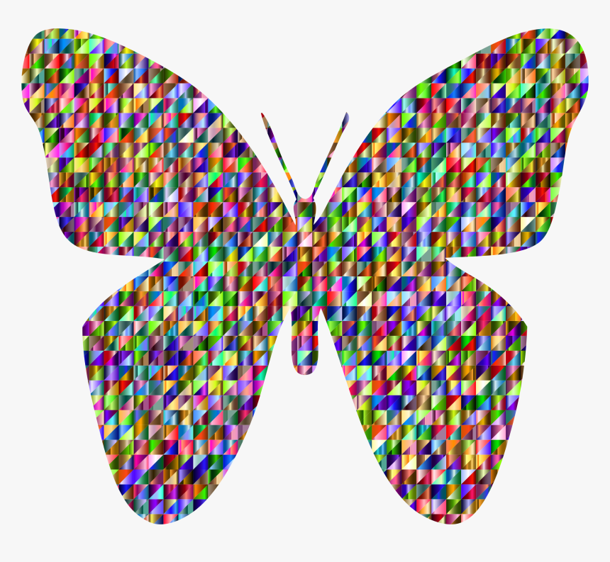 Transparent Butterfly Woman Clipart - Coloured Geometric Butterfly, HD Png Download