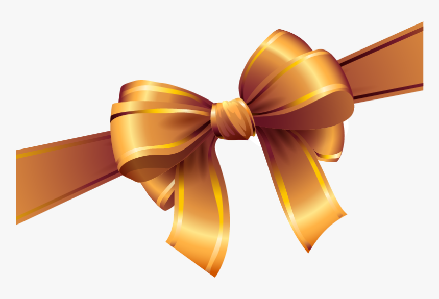 Ribbon Shoelace Knot Clip Art - Gold Bow Png, Transparent Png