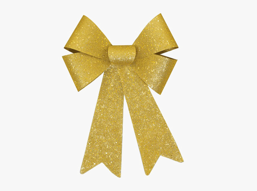 Glitter Bow Ribbon Png Picture - Gold Bow Transparent Background, Png Download