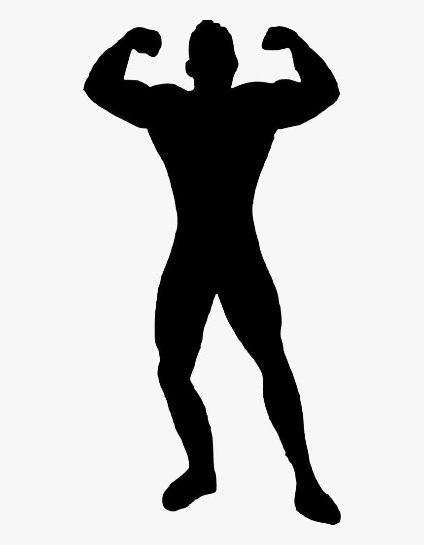 Muscle Man Silhouette Png, Transparent Png