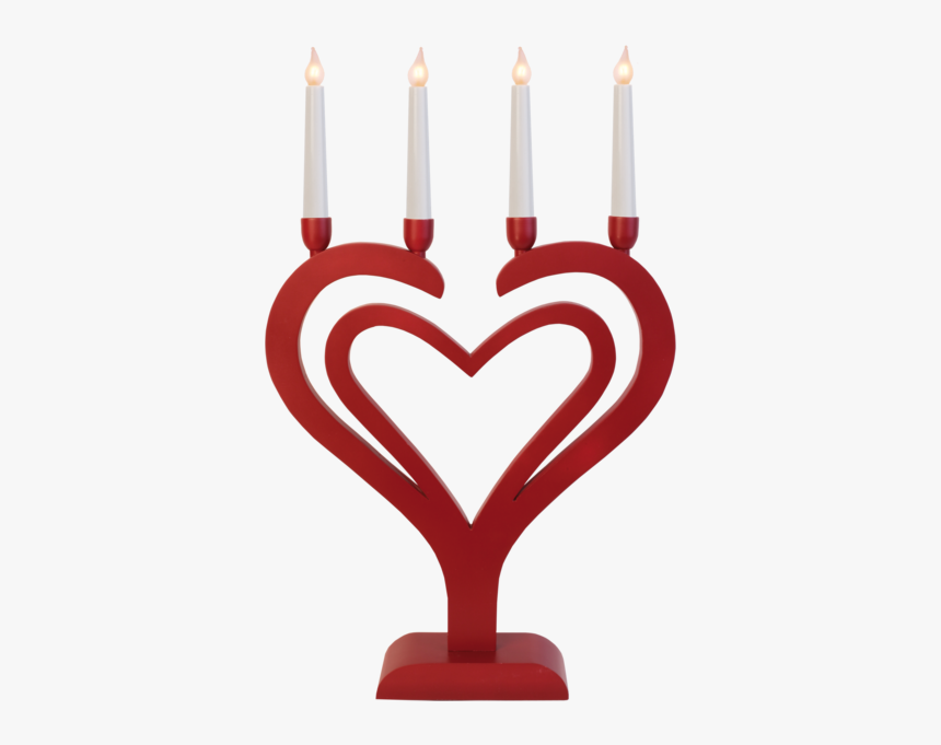 Candlestick Duo Heart - Adventsljusstake Röd, HD Png Download