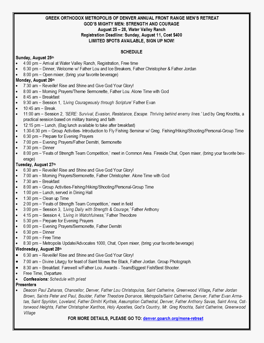 Men S Retreat, HD Png Download