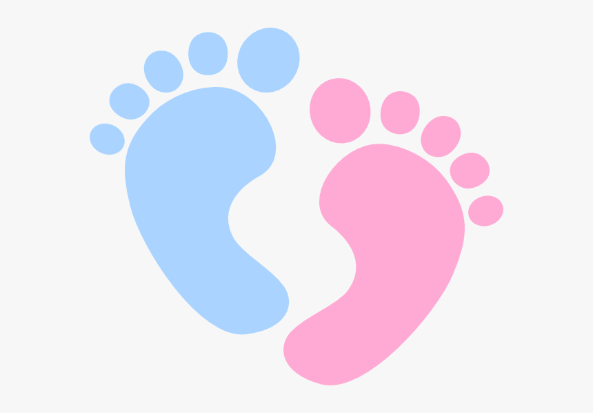Clipart Baby Footprints - Pink And Blue Footprints, HD Png Download