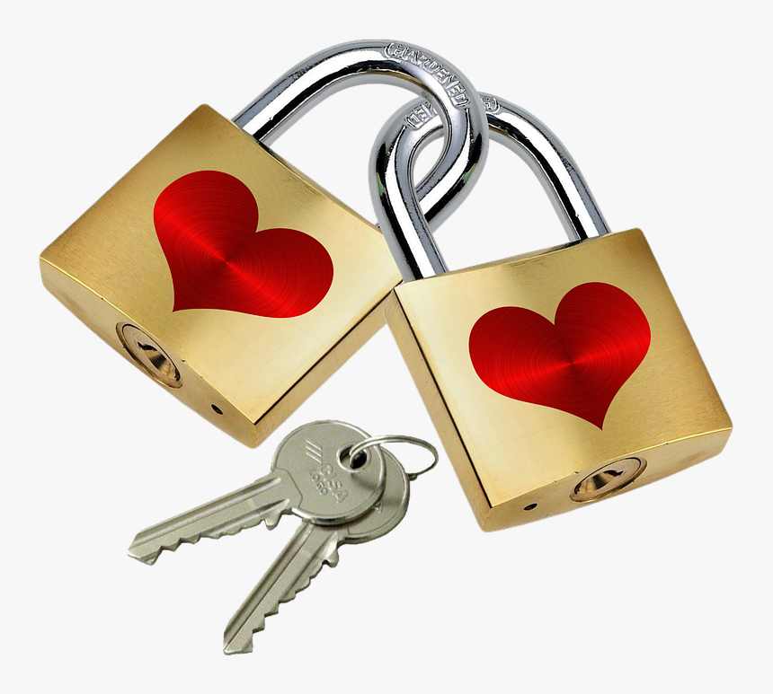 Cadeado, Amor, Chave, Ferro, Dois, Par - Padlock Big, HD Png Download