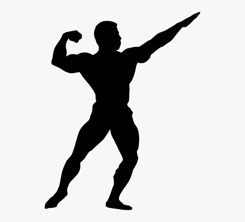Transparent Bodybuilder Silhouette Png - Bodybuilding Pose Sunset, Png Download
