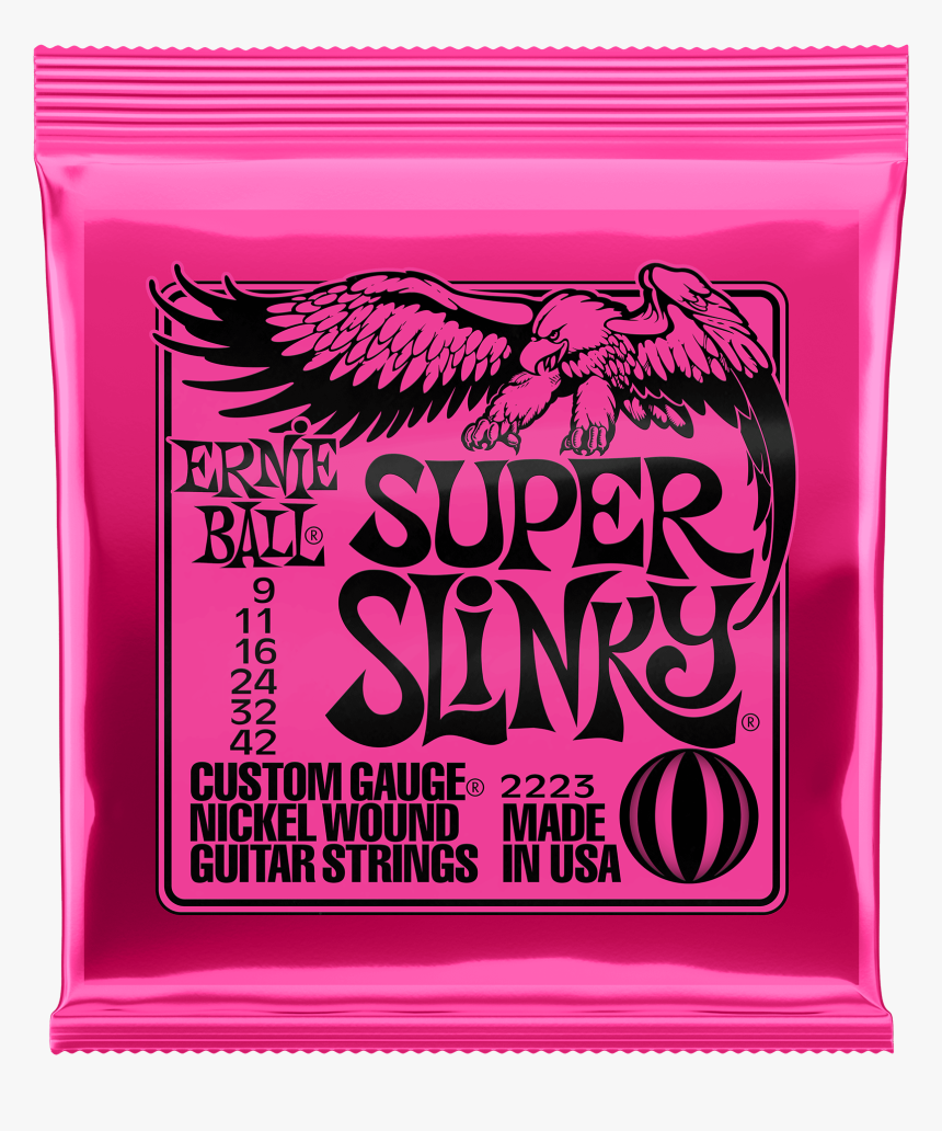 Super Slinky Nickel Wound Electric Guitar Strings - Ernie Ball Strings, HD Png Download