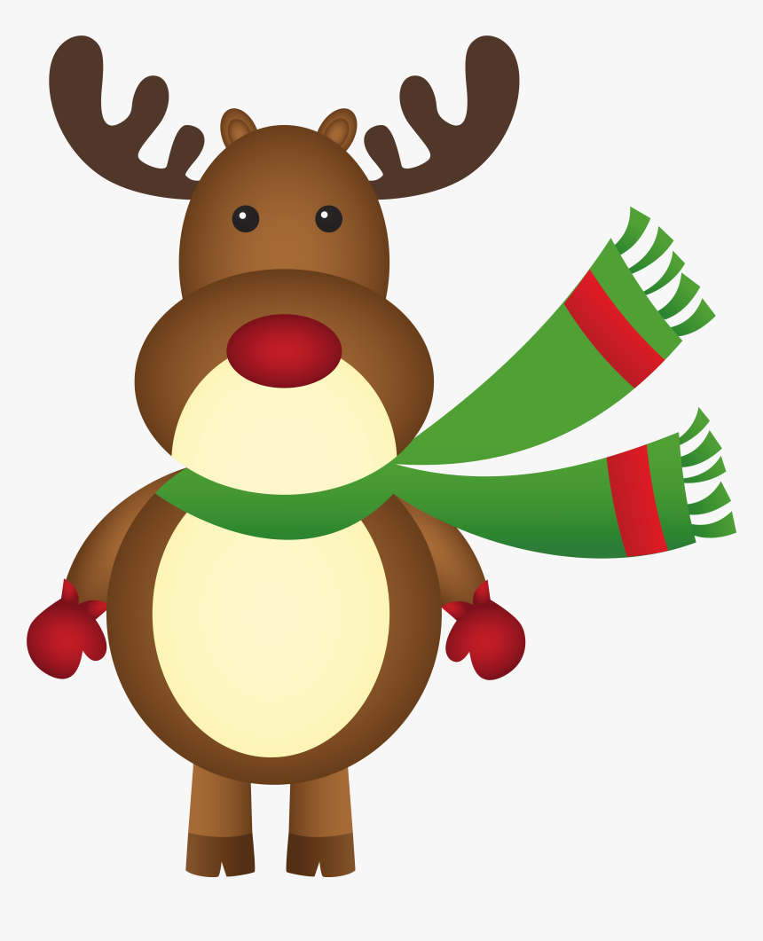Christmas Scarf Png - Christmas Rudolph Clip Art, Transparent Png