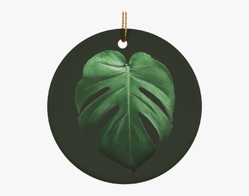 Monstera Deliciosa Ceramic Tropical Leaf Ornament - Chain, HD Png Download