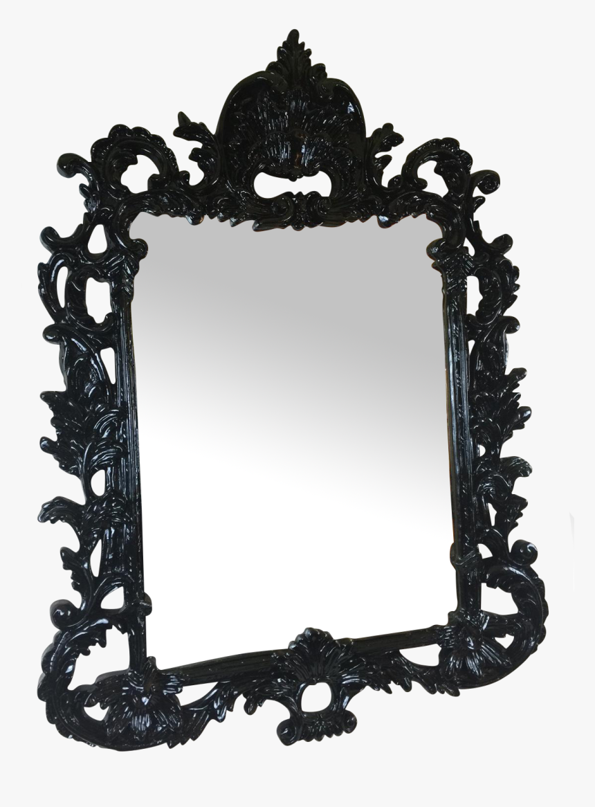 Black Lacquered Ornate Mirror On Chairish - Picture Frame, HD Png Download