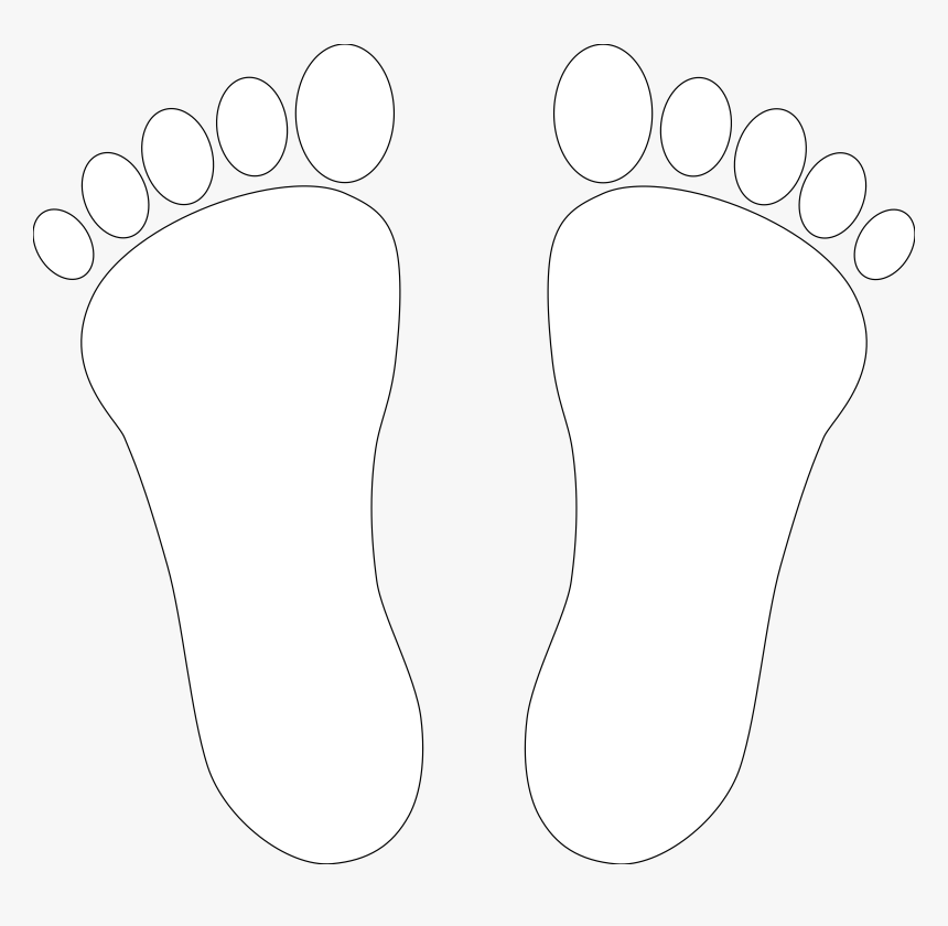 Footprint Clipart Right Foot Foot Black And White Png, Transparent