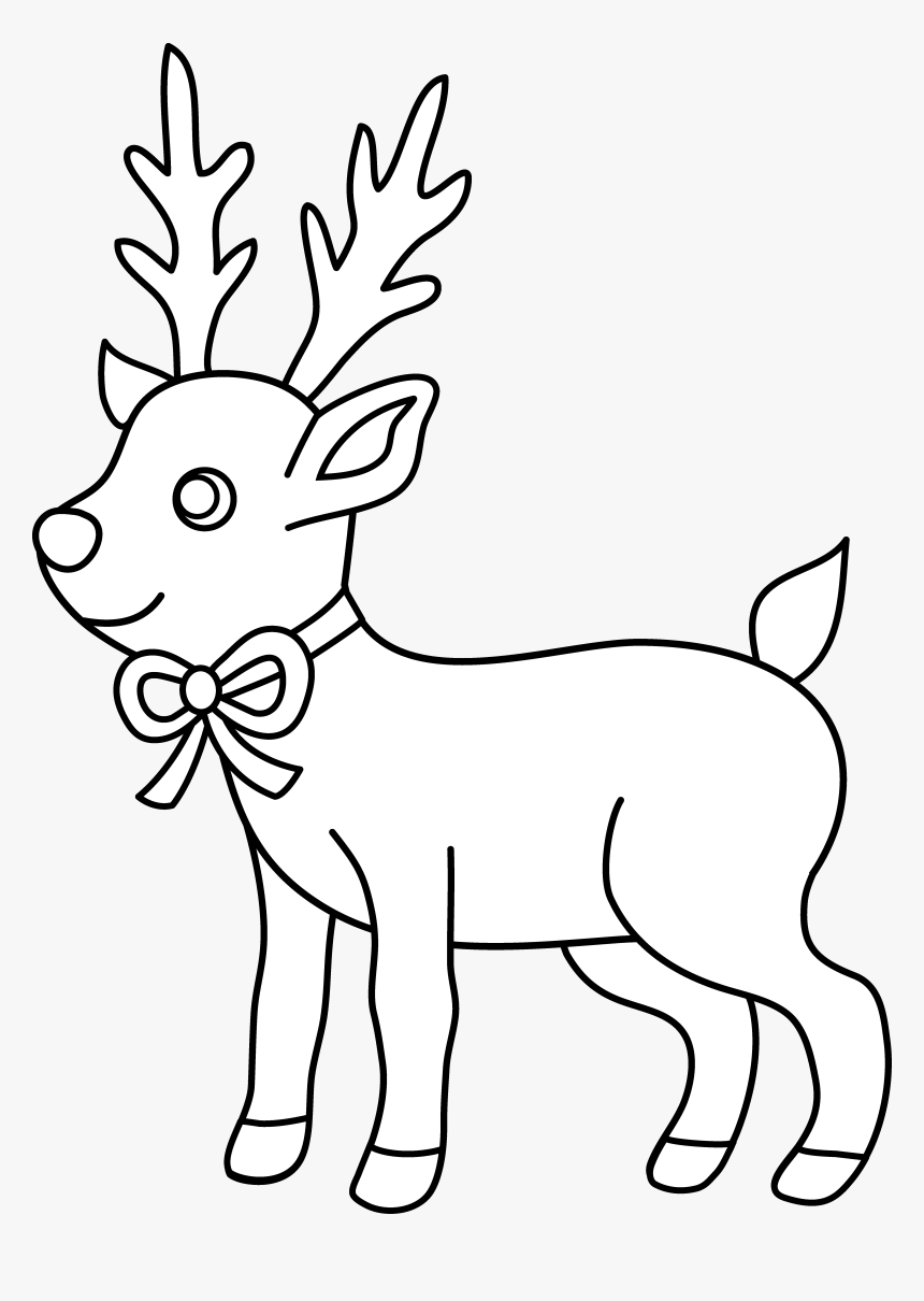 Cute Reindeers Christmas Coloring Pages, HD Png Download