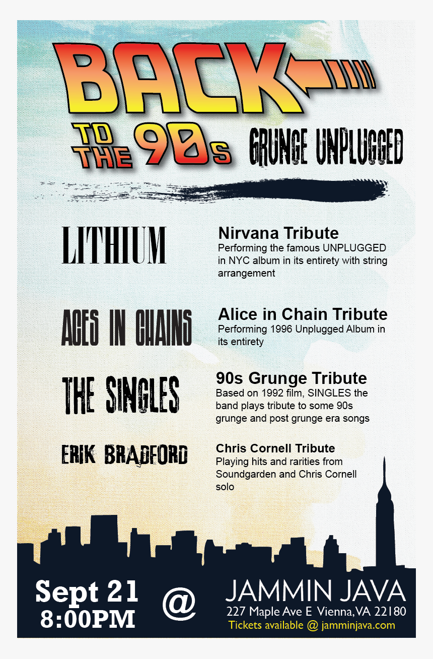 Back To The 90 S Grunge Unplugged Feat , Png Download - Poster, Transparent Png
