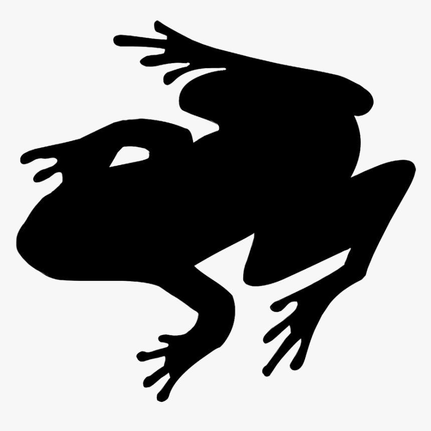 Frog Silhouette Frog Drawing, Silhouette Art, Toad, - Frog Drawing Black And White, HD Png Download