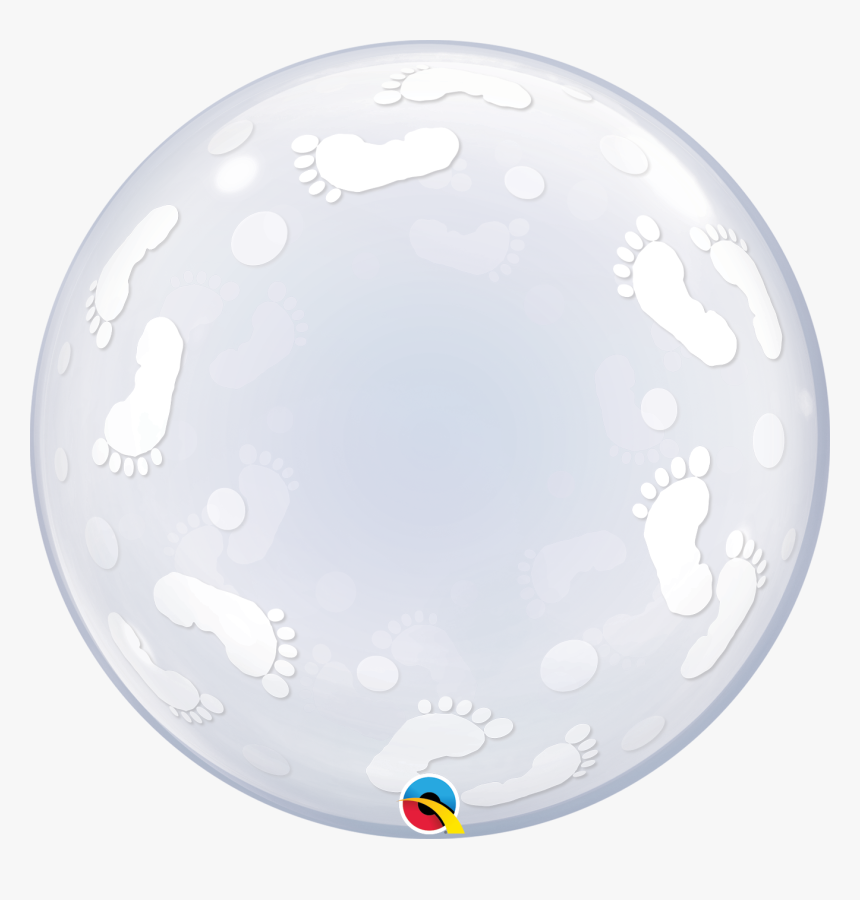 24 - Deco Foot Prints Bubble Balloon, HD Png Download