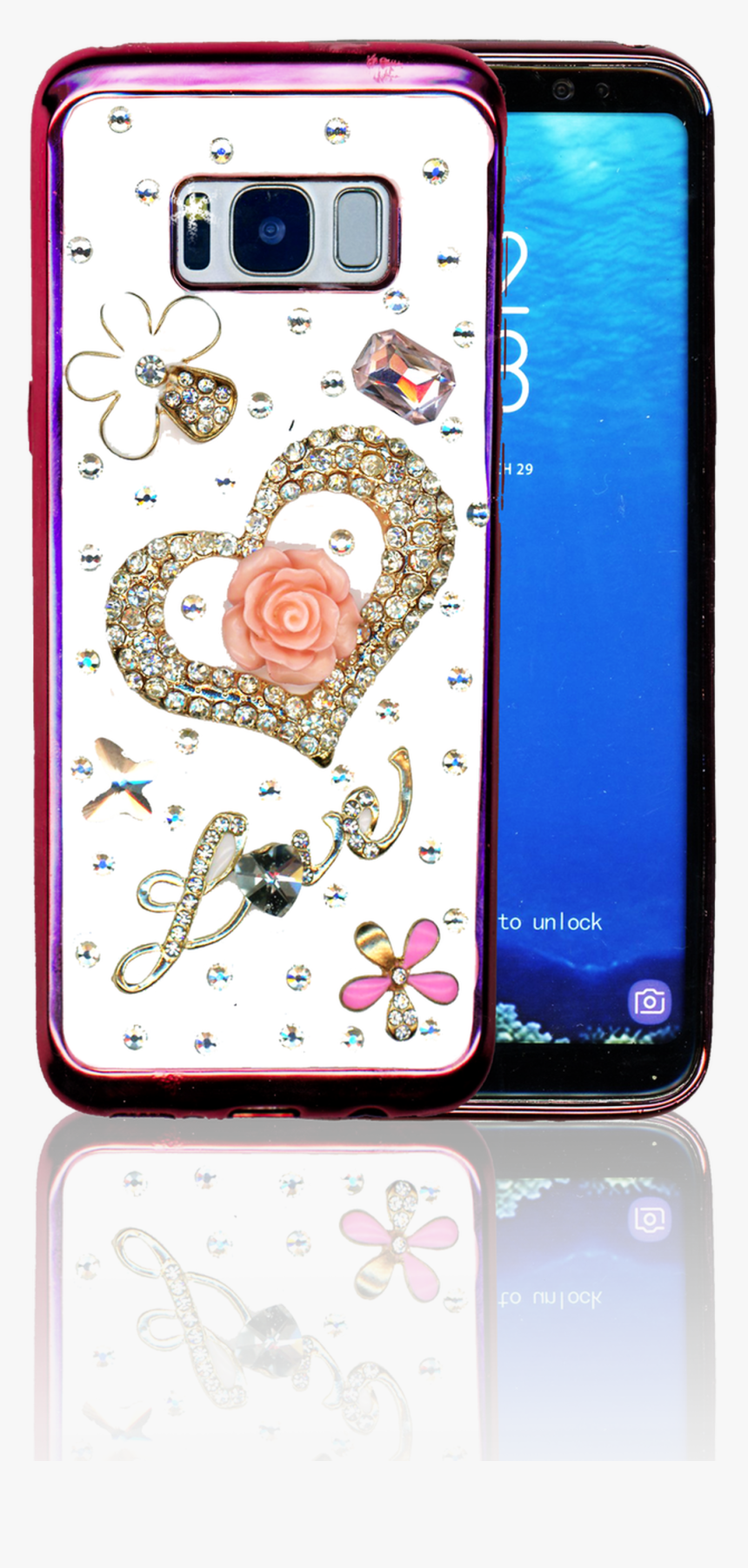 Samsung Galaxy S8 Mm Bling 3d Heart, HD Png Download
