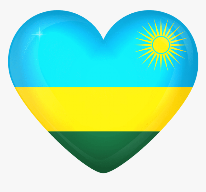 Rwanda Large Heart Flag - Heart, HD Png Download