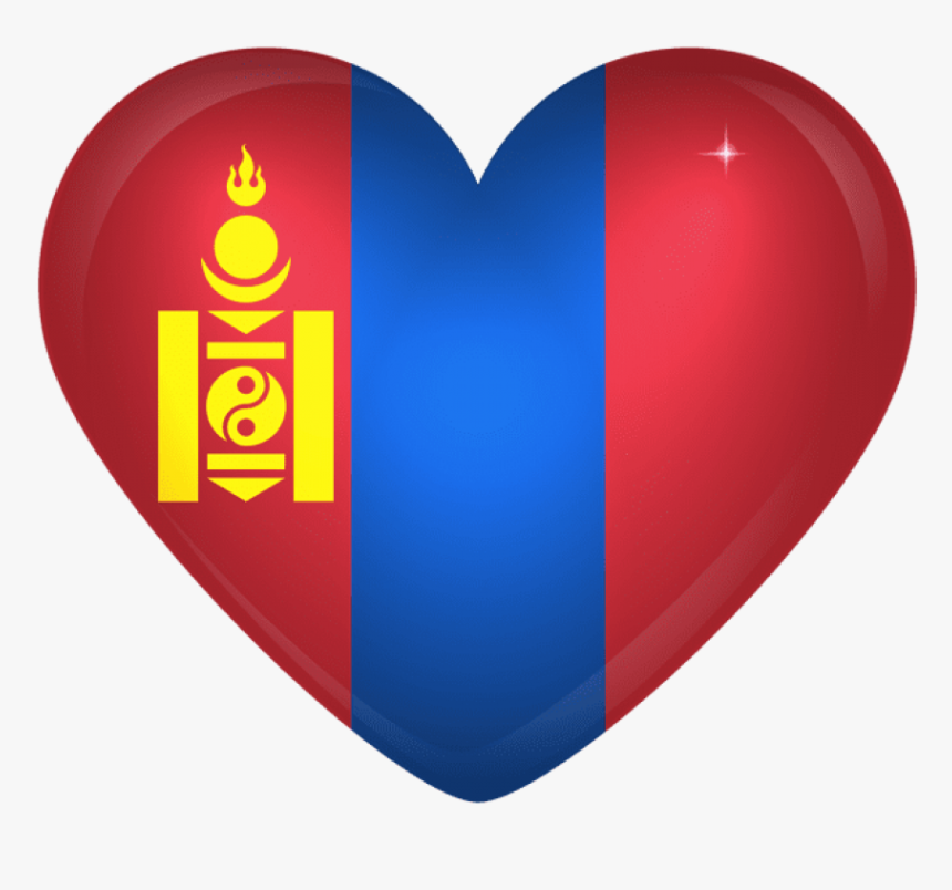 Free Png Download Mongolia Large Heart Flag Clipart - Mongolia Flag In A Heart, Transparent Png