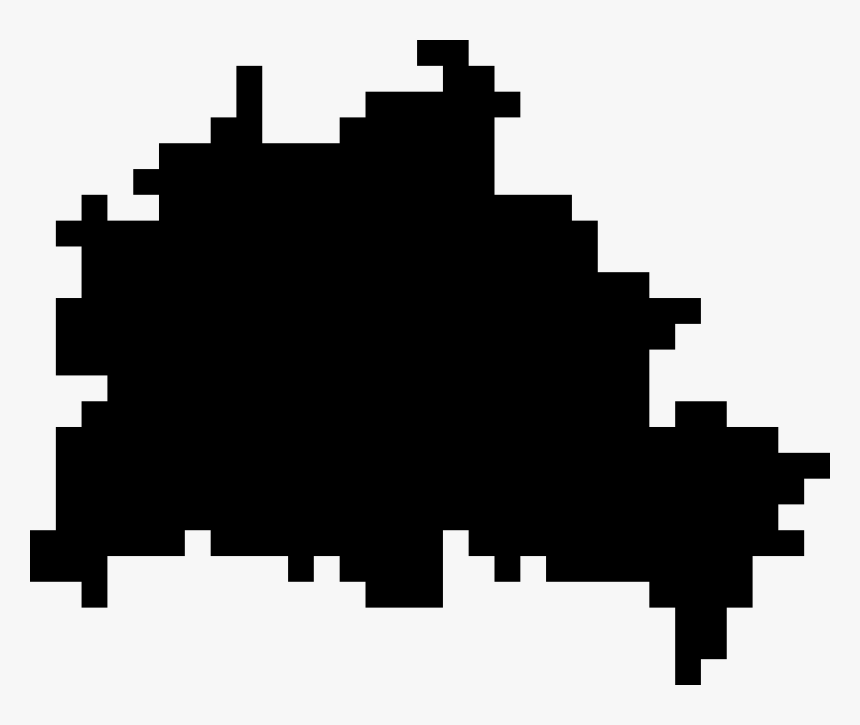 Pixel Berlin Outline - Black And White Pixel Art Silhouettes, HD Png Download
