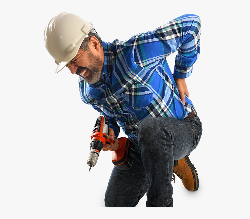 A Construction Worker Bending Over In Pain - Physical Therapy Construction Site, HD Png Download