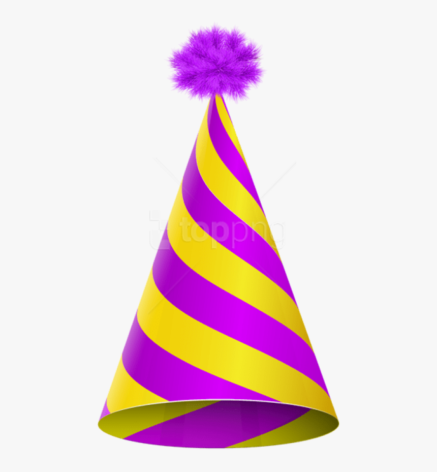 Free Png Party Hat Purple Yellow Transparent Png Images - Party Hat Clipart, Png Download