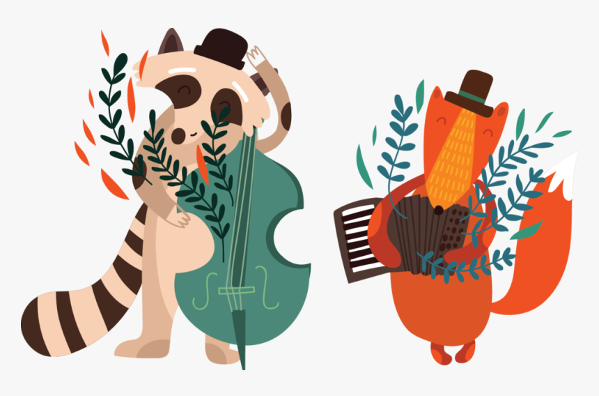 Raccoon & Fox - Birthday, HD Png Download