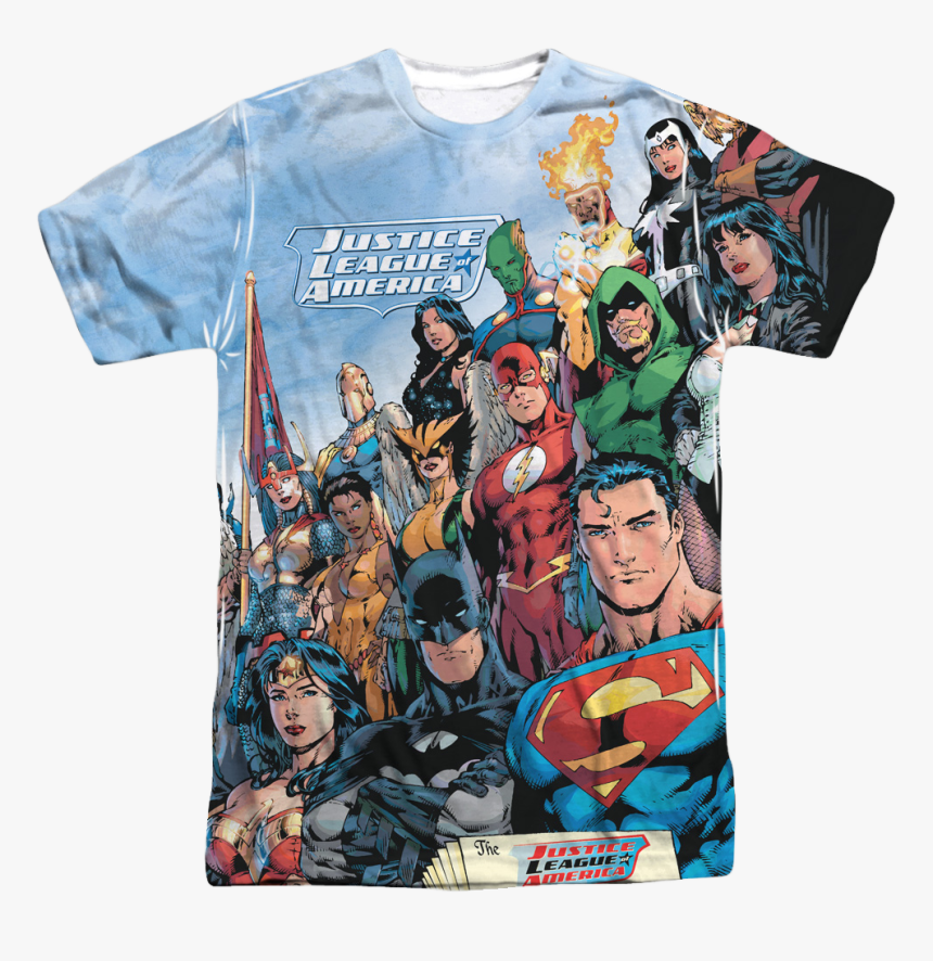 Justice League America Sublimation Shirt - Justice League Comic Art, HD Png Download