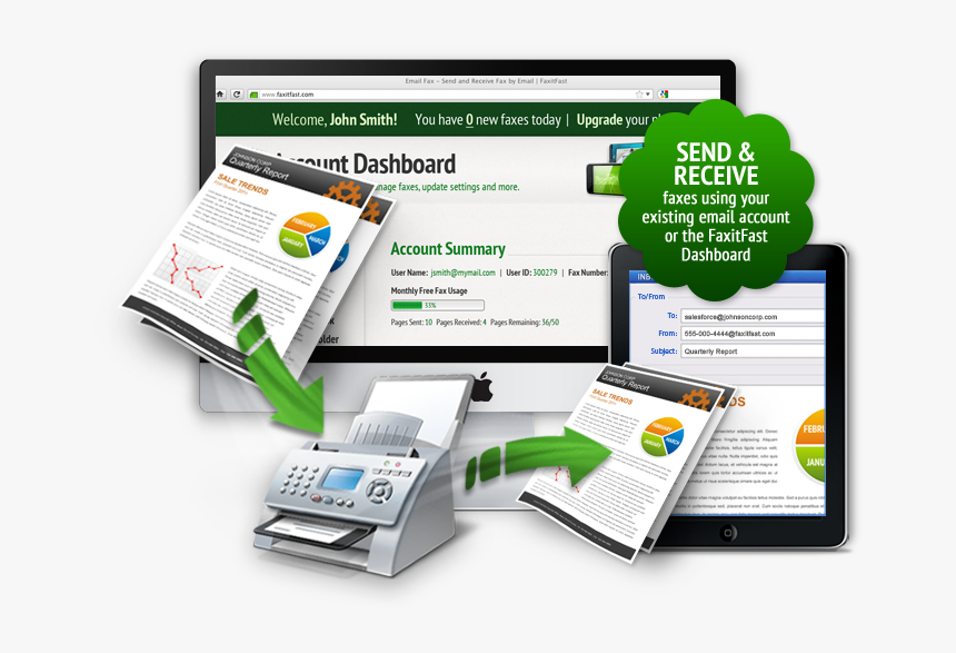 Send Fax Online - Fax Icon, HD Png Download