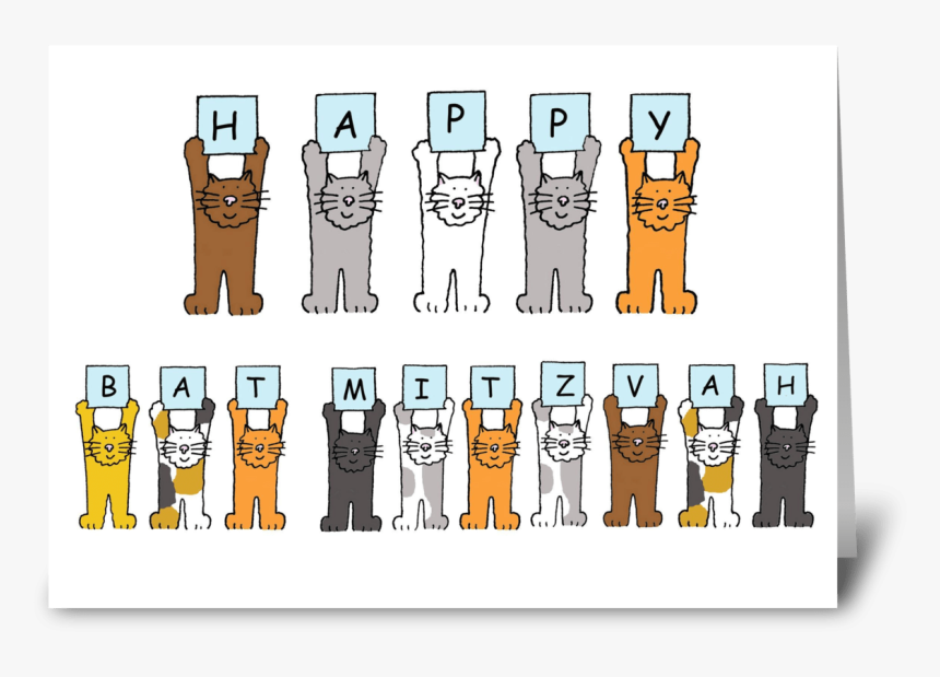 Happy Bat Mitzvah Cute Cats - Happy New Home Cards With Cats, HD Png Download