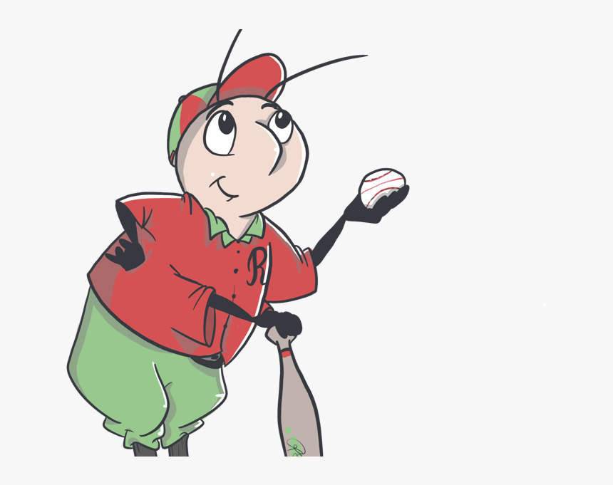 Baseball Bug Cap Happy Green Red Bat Cartoon Illustration - Cartoon, HD Png Download