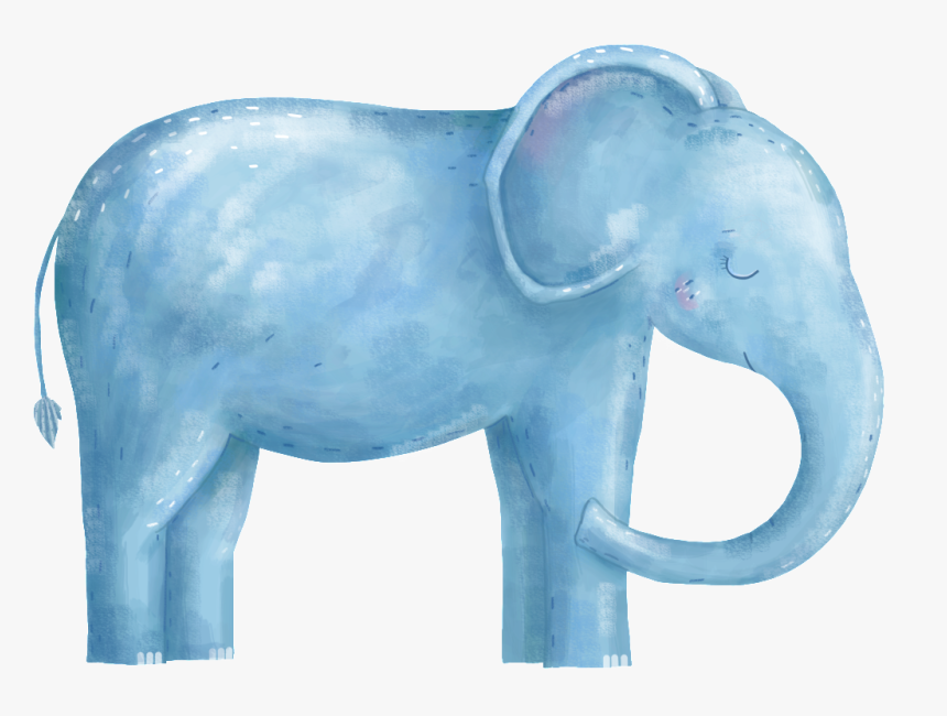 Hand Painted Realistic Closed Eye Elephant Png Transparent - Cute Elephant Birthday Card, Png Download