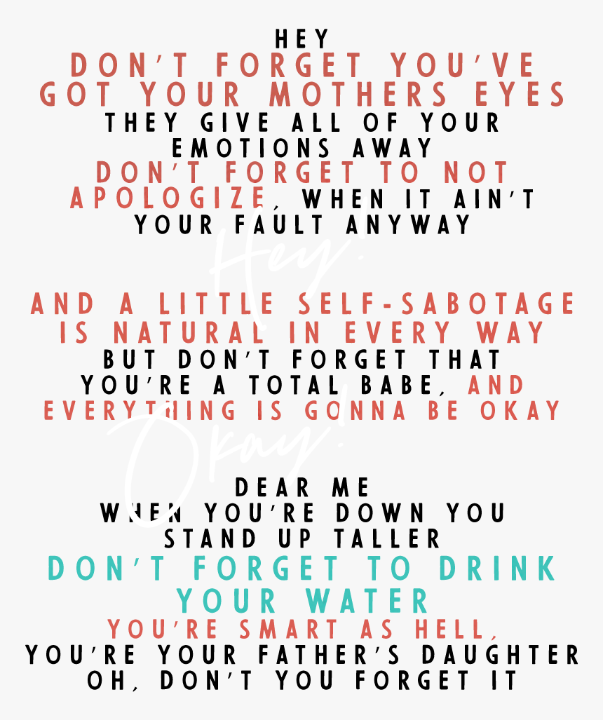 Mm Dearme Site Lyric 01 - Dear Me Madeline Merlo Lyrics, HD Png Download