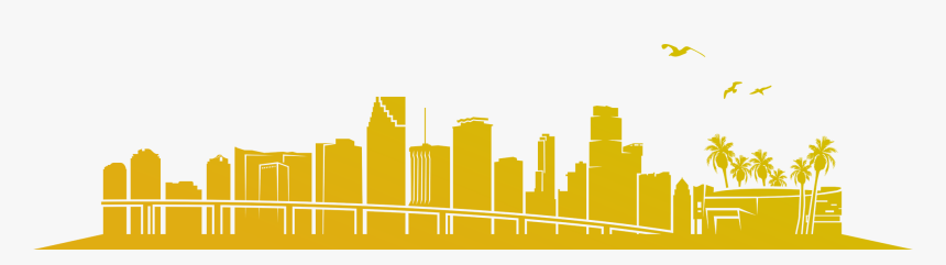Proudly Serving Miami-dade County - Silhouette Miami Skyline, HD Png Download