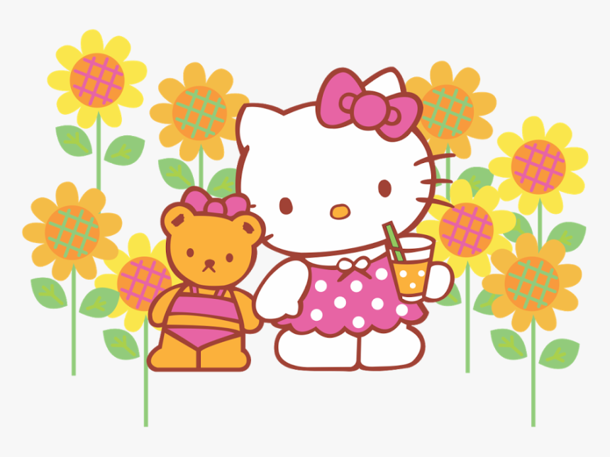 Sanrio Hello Kitty Vector, Sanrio Hello Kitty Vector - Hello Kitty Flowers, HD Png Download