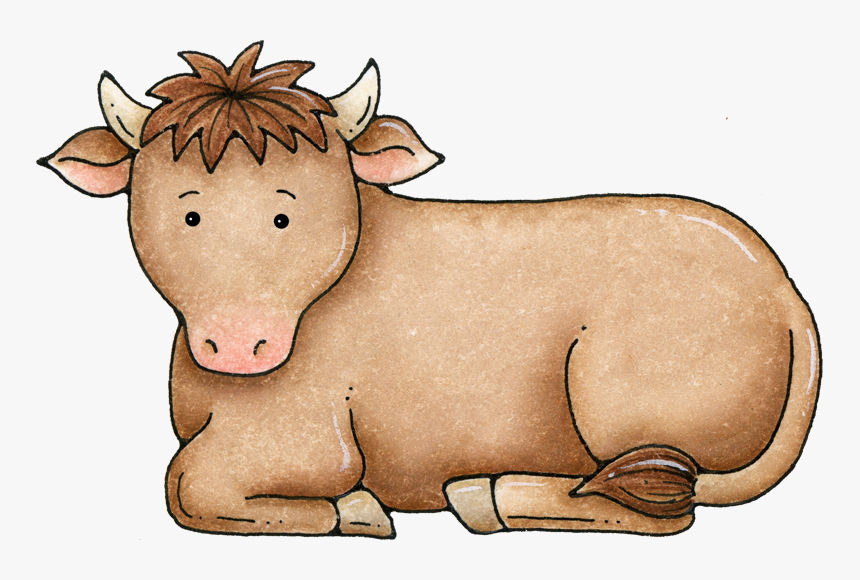 Cattle Pencil And In Color - Cartoon Nativity Scene Animals, HD Png Download