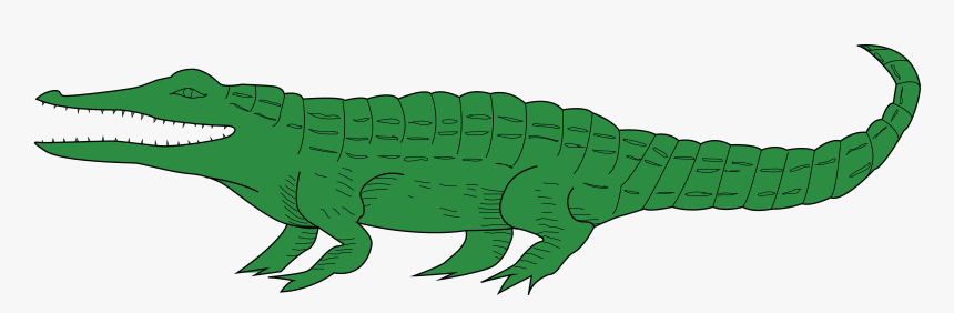 Free Clipart Of A Green Alligator - Jamaica Coat Of Arms Crocodile, HD Png Download